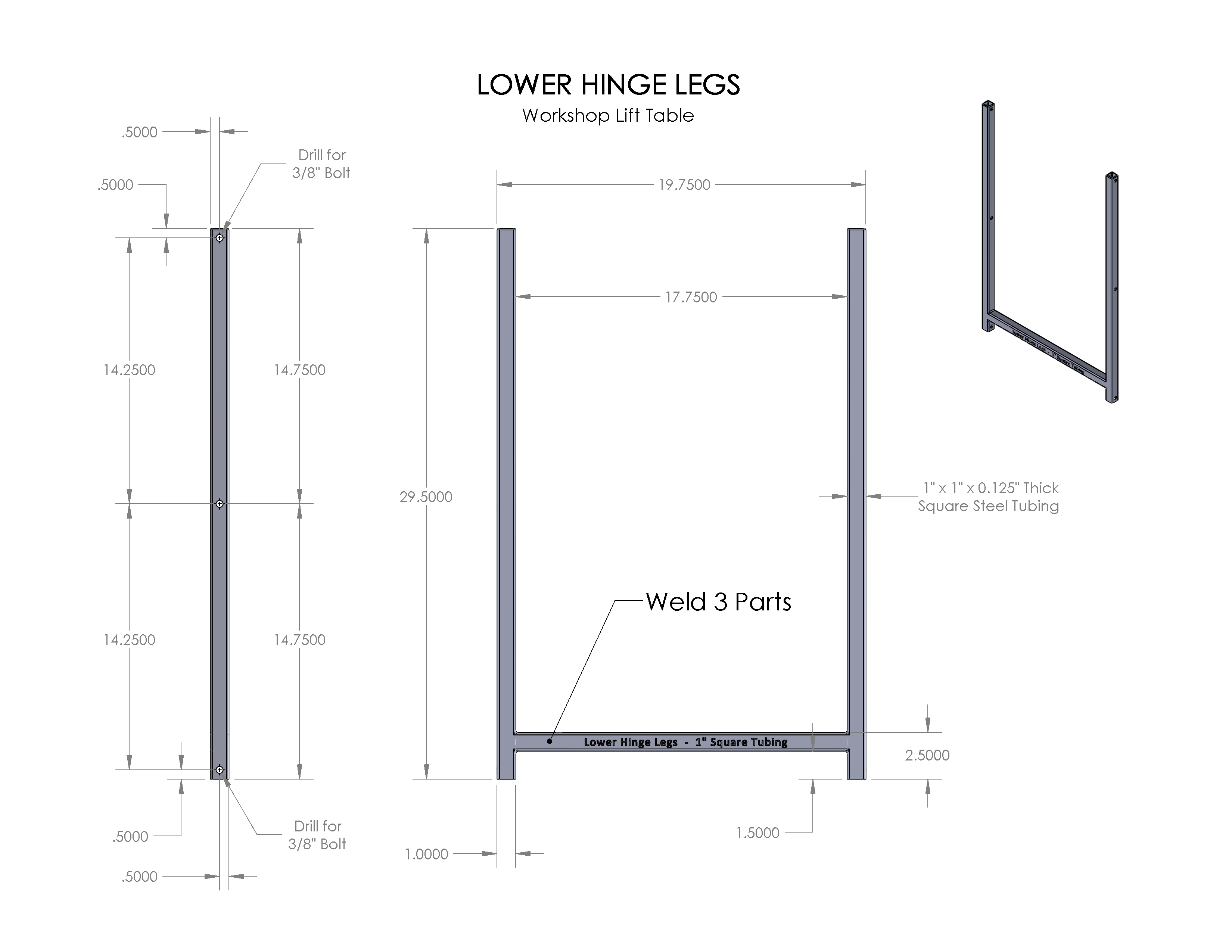 DIY Lift Table自制升降台模型3D图纸 Solidworks设计(1)